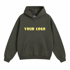 Sudadera con Capucha Premium para Hombre, Color Carbón, Logotipo Frontal en el Pecho, Talla Grande, Bolsillo Canguro, Hombros Caídos, Ropa de Invierno, Unisex - Product Image 1