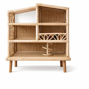 Armoire de présentation classique en rotin, mobilier pour enfants, chambre de bébé, artisanat haut de gamme, armoire de rangement haute tressée - Product Image 3