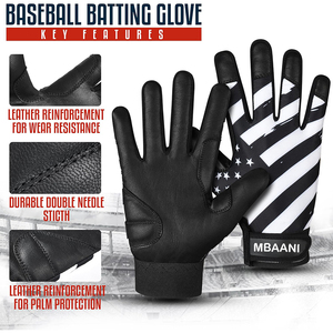 Guantes de Bateo - Guantes de Béisbol y Sóftbol con Bandera Americana para Jóvenes, Adultos y Unisex - Product Image 3