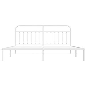 Telaio del letto in metallo 76 "x 79.9" bianco con testiera senza materasso - Product Image 6
