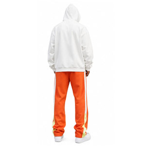 Custom Winter Hooded Streetwear Patch Distressed Embroidered Regular Fit Men Tracksuits Solid Pattern Flare <b>Pants</b> - Product Image 3