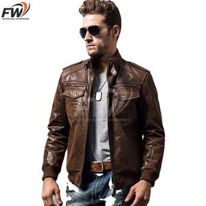 Chaqueta de cuero para hombre, estilo moderno, ligera, OEM, bajo MOQ, en venta, para uso casual, chaqueta de cuero personalizada para adultos - Product Image 1