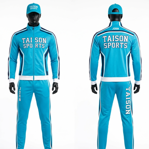 Premium 320 GSM Polyester Cheer <b>Leading</b> Tracksuit Blue White Gold Panel Design Sublimation Embroidery - Product Image 4