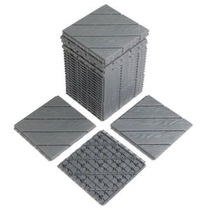 9 Pack Plastic Interlocking Deck Tiles 11.8"x11.8" Waterproof Flooring for Indoor & Outdoor Patio for Decking - Product Image 1