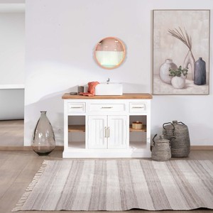 Vandana Royal Value acacia wood <b>vanity</b> unit Trégastel 120 cm - Product Image 1