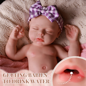 Poupée <span class=keywords><strong>Reborn</strong></span> en <span class=keywords><strong>Silicone</strong></span> <span class=keywords><strong>Corps</strong></span> Entier Babeside Lucy 16 Pouces, Bébé Fille qui Boit et S'endort, Stock Usine, Faible MOQ, Vente en Gros - Product Image 2