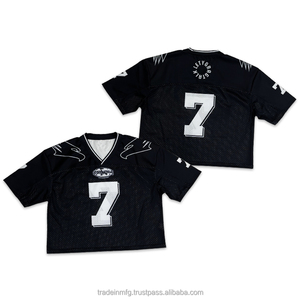 Vente en gros de maillots de football américain à sublimation personnalisés, design en maille Boxy surdimensionnée pour vêtements de football - Product Image 5
