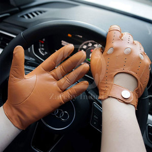 Customized Color High Quality Leather Driving Gloves Full Palm Waterproof Non-Slip Adjustable Wrist <b>Strap</b> - Product Image 2