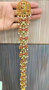 ชุดเครื่องประดับผมดีไซน์สวยหรูจาก Jada ผลิตจากโลหะผสมสังกะสี สไตล์ชาติพันธุ์ เคลือบทอง คุณภาพพรีเมียม เหมาะสำหรับงานแต่งงานและวันครบรอบ - Product Image 2