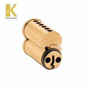 Cilindro de núcleo intercambiable de formato pequeño con múltiples opciones de ranura para llave, latón satinado, ranura tipo D de 6 pines para seguridad en edificios comerciales - Product Image 6
