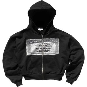 Custom Vintage <b>Crop</b> 100% Cotton <b>Zip</b> <b>Up</b> Distressed Embroidery Patch Acid Wash Hoodie Men - Product Image 4