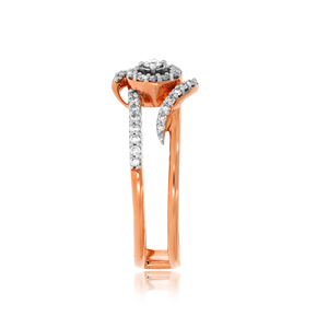 แหวน Luxe Diamanté Cascade สีโรสโกลด์ ประดับคริสตัลแบบ Halo Infinite และแหวน Trilogy สีโรสโกลด์ประดับกลุ่มพลอย - Product Image 3