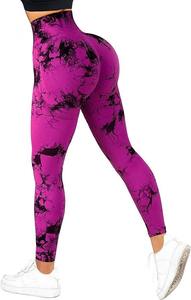 High Waist Seamless Gym <b>Leggings</b> Women Tummy Control Yoga Pants <b>Tie</b> <b>Dye</b> Sports Fitness Athletic Tights OEM Wholesale - Product Image 3