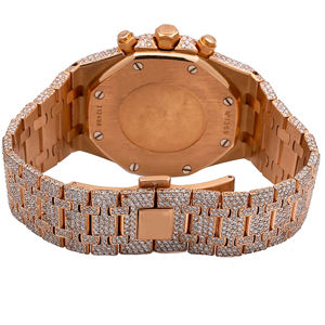 นาฬิกาควอตซ์สแตนเลสสตีลผู้ชายแฟชั่นหรูหราสไตล์ฮิปฮอปประดับเพชรโมอิสซาไนต์ VVS สายขนาด 20 มม. หน้าปัดกระจก - Product Image 4