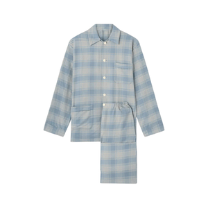 Ensemble de pyjamas décontractés pour homme, coupe classique, rayé, manches longues, 100% coton, séchage rapide - Product Image 1