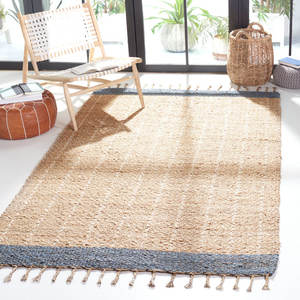 Alfombra de área moderna tejida a mano Kevin algodón de fibra natural/yute en gris/beige hecha a mano para estilo y comodidad - Product Image 2