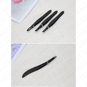 Professional Stainless Steel Slant Tip Eyebrow Tweezers with Custom Logo Non Slip Grip Precision Beauty <b>Tool</b> - Product Image 2
