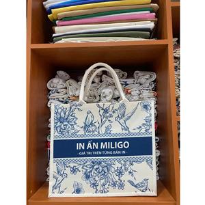 Wholesale Premium Vietnam High Quality New OEM & ODM 35 x 27 x 13 cm Open Closure Handled <b>Plain</b> PU Leather Faux Jute Fabric Bag - Product Image 1