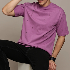Wholesale Price 100% Cotton Distressed Vintage T-Shirt For Men Loose Fit Printed Best Product Short Sleeves T Shirt For Men - Product Image 3