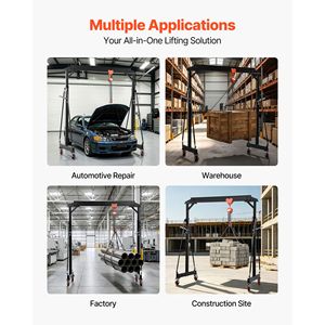 Pont roulant réglable de 2,5 tonnes, capacité de 4400 lb, élévateur de chantier portable, hauteur réglable de 98,8 à 146,1 pouces avec roues verrouillables - Product Image 6