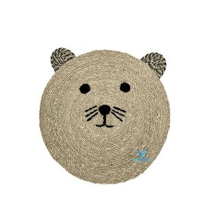 New Arrival Adorable Baby <b>Rug</b> Natural Seagrass Water Hyacinth Woven Handmade Cute Face Nursery Kids Room Home Decor - Product Image 1