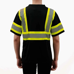 Chemise de sécurité pour homme, classe 2 ANSI et classe 1 EN ISO 20471, imperméable, avec LED clignotante, manches longues, option logo personnalisé, jaune - Product Image 6