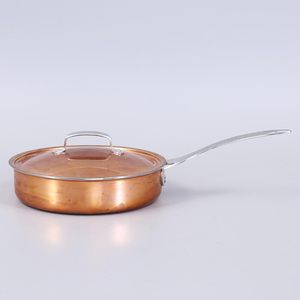 High Quality Professional Tri-Ply Copper <b>Frying</b> <b>Pan</b> with Matching Lid Heavy Duty Solid Copper Skillet for Home and Hotel Kitchen - Product Image 3