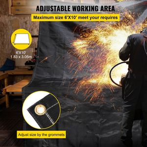 Lot de 2 couvertures anti-feu 6'' x 10'' en fibre de verre ignifuge pour soudage, résistance à 1022°F - Product Image 3