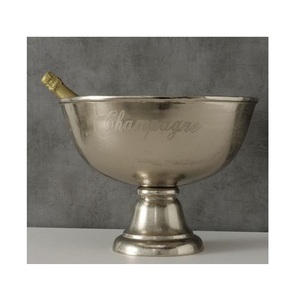 Ensemble de 2 seaux à glace en aluminium métallique de luxe, finition antique, pour la décoration de table à la maison ou à l'hôtel - Product Image 5