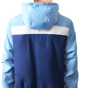 <b>Men</b> Hooded Windbreaker <b>Jacket</b> Color Blocking Sporty Style Lightweight Polyester Zipper Closure Spring Wear - Product Image 5