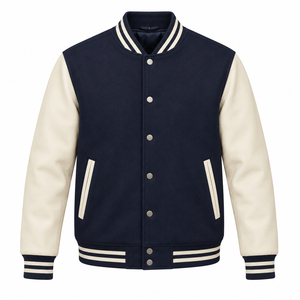 Chaqueta Varsity de Invierno para Hombre, 100% Lana, de Alta Calidad, con Logotipo Bordado Personalizado, con Capucha, Impermeable y Gruesa - Product Image 1