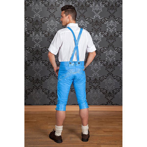 Lederhosen authentiques bavaroises en cuir de vache véritable, longueur genou, pour hommes, tenue traditionnelle allemande haut de gamme pour l'Oktoberfest. - Product Image 5