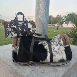 Bolsa de Viaje de Cuero Genuino de Primera Calidad, Ligera, para Fin de Semana, Estilo Vintage, Gran Capacidad, Duradera, LHODB-0144 - Product Image 1