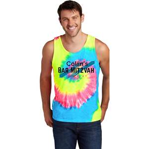 Camisetas sin mangas para hombre de diseño personalizado 2025 Pc147tt Multicolor Tie Dye con su propio logotipo estampado de textos - Product Image 2