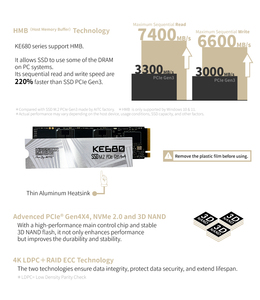 KINGSMAN GAMING KE680 2TB M.2 NVMe PCIe Gen4x4 SSD ฮาร์ดดิสก์แบบโซลิดสเตทภายในสำหรับเดสก์ท็อป แล็ปท็อป พีซี - Product Image 3