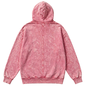 Sudadera con Capucha Rosa Tie-Dye Unisex, Oversize, de Algodón French Terry, Estilo Casual Urbano con Bolsillo Frontal, para Otoño - Product Image 2