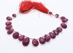 Natural <b>Ruby</b> Corundum Pear Shape Faceted Beads 11-14 MM <b>Ruby</b> Gemstone Beads <b>Ruby</b> Pear Shape Beads For Jewelry Making Supplies - Product Image 2