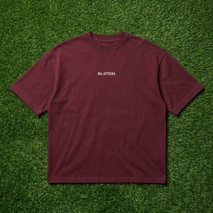 Camiseta de Hombre Color Borgoña, Cuello Redondo, Manga Corta, Corte Holgado, Estampado Minimalista, Ropa Casual de Estilo Urbano - Product Image 6