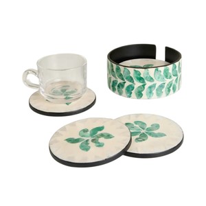 Elegant Shell Inlay <b>Drink</b> <b>Coasters</b> for Home Decor - Product Image 2
