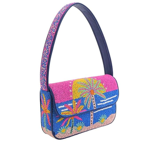 Sac à bandoulière brodé de perles multicolores pour femmes, sac perlé de haute qualité pour soirées et événements, sac perlé fait main - Product Image 1