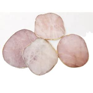 Posavasos de Cuarzo Rosa en Línea, Material de Piedra de Ágata, Posavasos Elegantes y Duraderos - Product Image 3