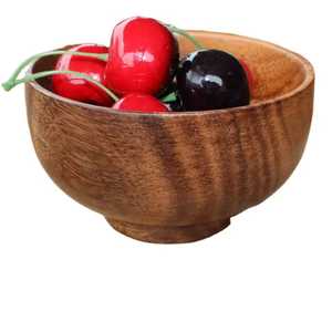 Grand saladier en bois d'acacia, fait main, rond, en bois naturel, vaisselle écologique et durable pour restaurant - Product Image 4