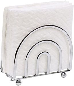 Minimal Wood Metal Napkin <b>Holder</b> Simple Base Wire Frame <b>Tissue</b> Organizer Tabletop <b>Kitchen</b> Dining Display Stand - Product Image 6