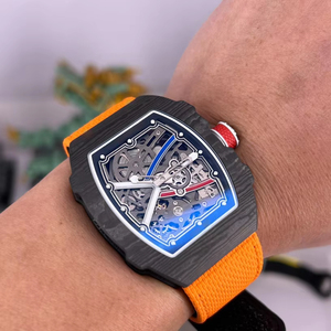 High End Luxury 6702 Men <b>Watch</b> With White Barrel Shaped Case Yellow Fabric Strap Top Tier <b>Mechanical</b> <b>Watch</b> Luminous Sports <b>Watch</b> - Product Image 4