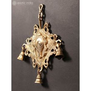 Cloche murale en laiton au design exotique indien, élégant objet de décoration pour la maison, fabriqué en Inde - Product Image 3