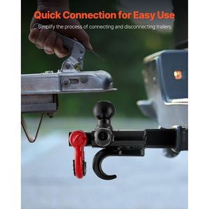 Crochet de remorque à trois boules de 1-7/8\", 2\" et 2-5/16\" avec anneau en D pour attelage de remorque, montage sur récepteur de 2\" - Product Image 4