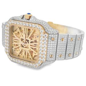 Montre automatique de luxe classique de qualité supérieure avec cadran en moissanite VVS, entièrement sertie de pierres, style hip-hop - Product Image 3