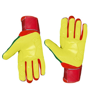 Gants de frappe SAAR INDUSTRIES vert jaune rouge en cuir PU avec fermeture auto-agrippante, support de poignet durable, ambidextres, unisexe adulte - Product Image 5
