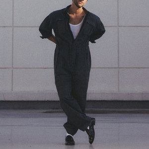 Men's Customized Color & Logo Long Sleeve <b>Jumpsuit</b> Chest <b>Pockets</b> Classic Workwear Style Full Length Coverall OEM Customizable - Product Image 6