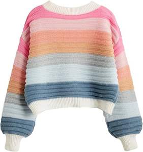 Suéter de punto acanalado holgado para mujer, jersey cómodo de manga larga para otoño, tejido transpirable para uso diario - Product Image 2